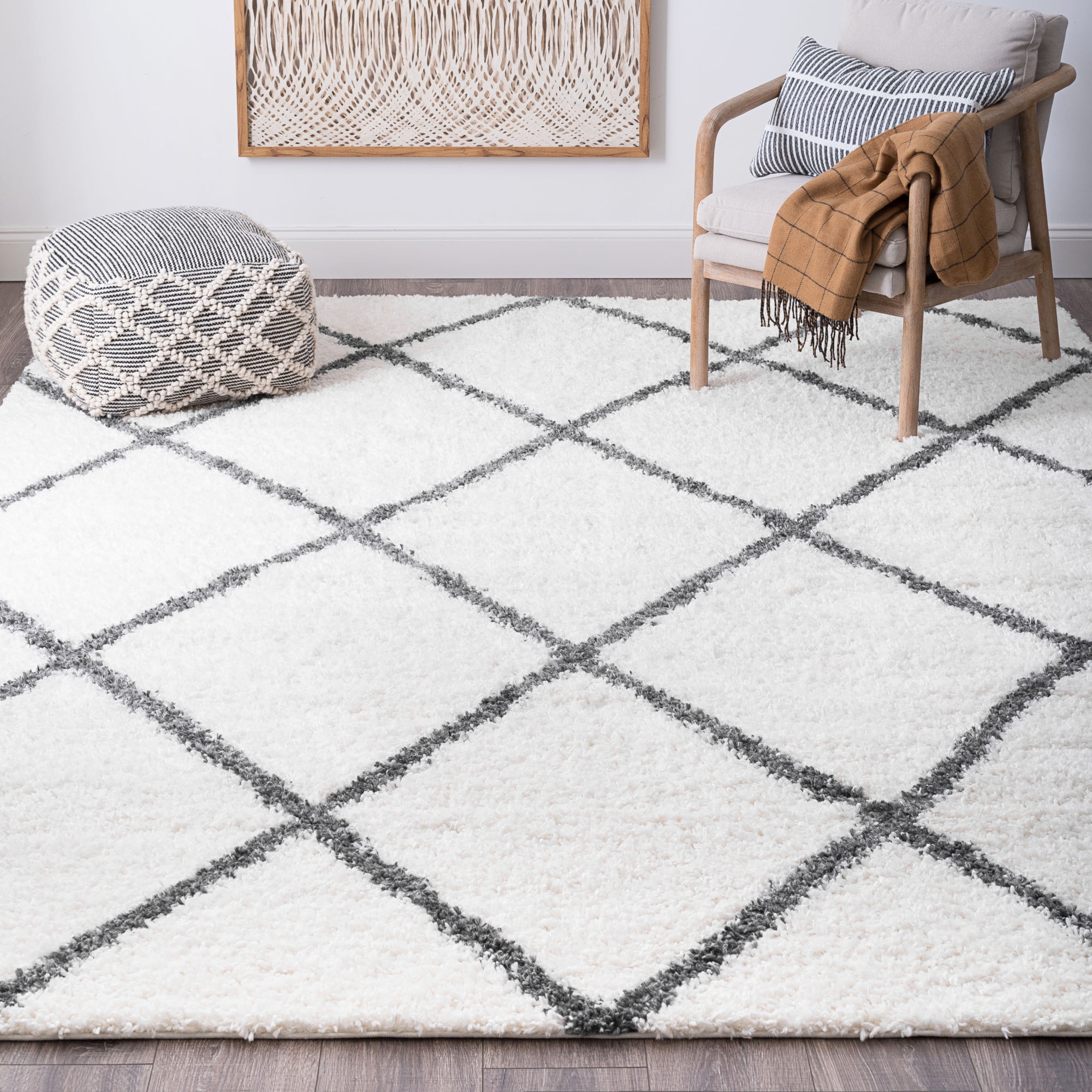 5x7 Modern White Area Rugs for Living Room | Bedroom Rug | Dining Room Rug | Indoor Entry or Entryway Rug | Kitchen Rug | Alfombras para Salas 5'3'' x 7'3'' -New in Box